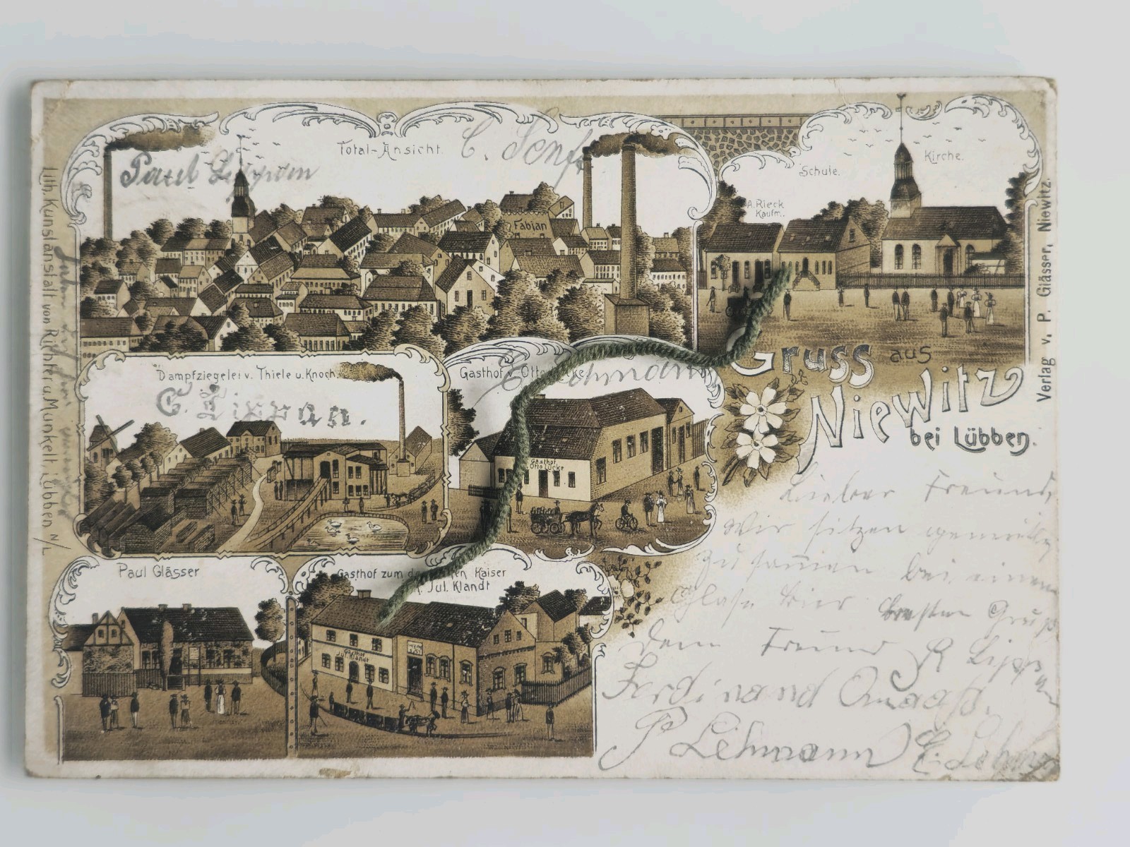 Postcard greetings from Niewitz near Lübben multi-picture card expired 1902 very rare Postcard greetings from Niewitz near Lübben multi-picture card expired 1902 very rare