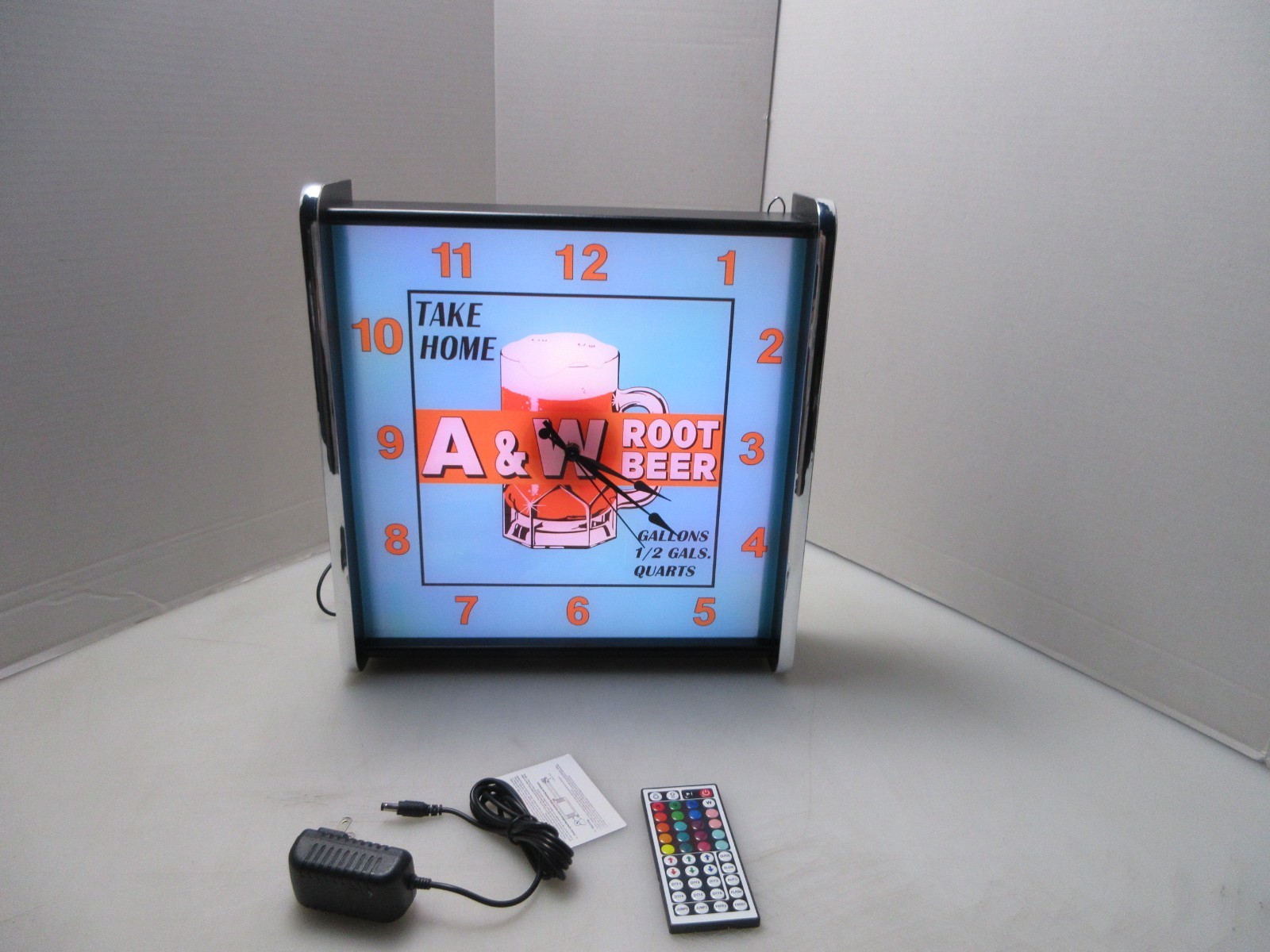 A&W Root Beer LED light up Advertising wall clock Brand New