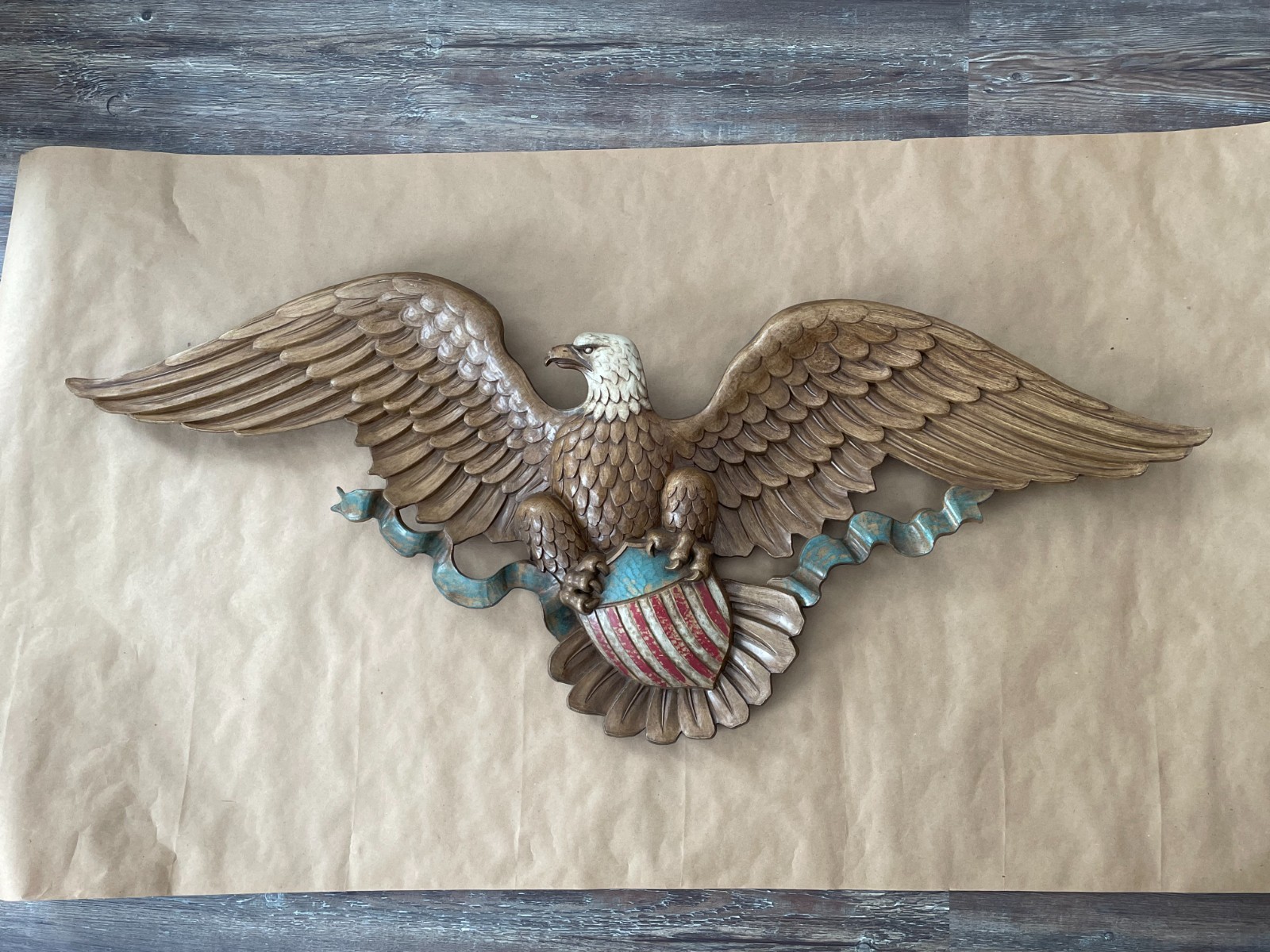 Vintage 1958 Syroco Eagle Wall Plaque Patriotic Americana 45” Large Gold USA Vintage 1958 Syroco Eagle Wall Plaque Patriotic Americana 45” Large Gold USA