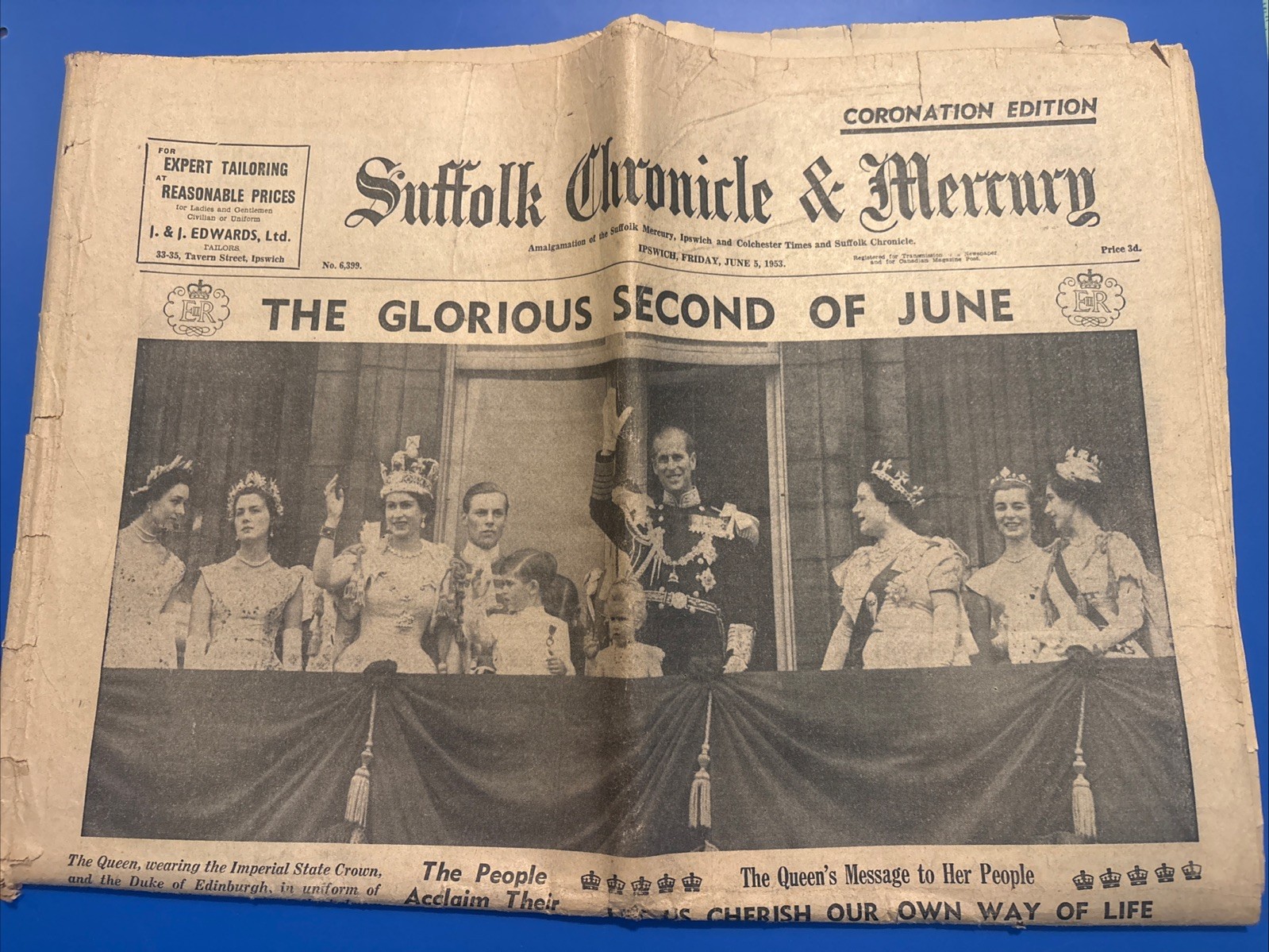 1953 Suffolk Chronicle & Mercury Queen Elizabeth II Coronation Edition Complete
