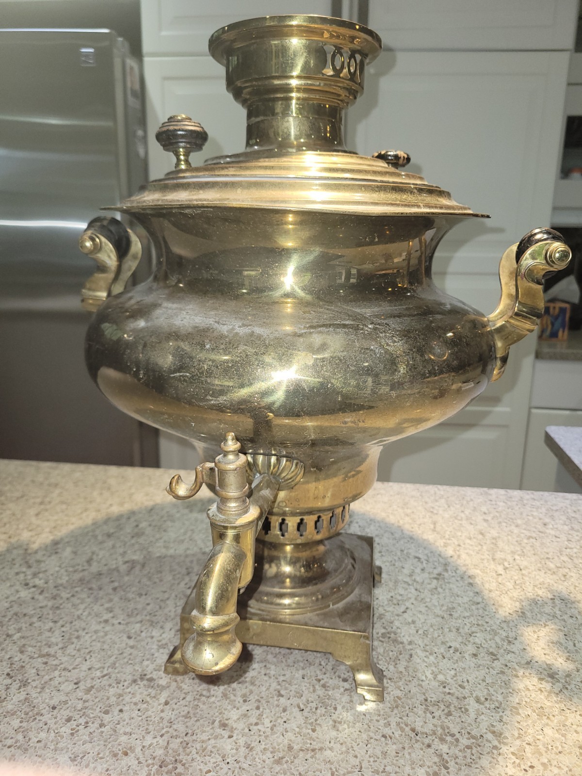 Antique Imperial Russian Batashev Tula Brass Samovar Teapot c.1885-1915