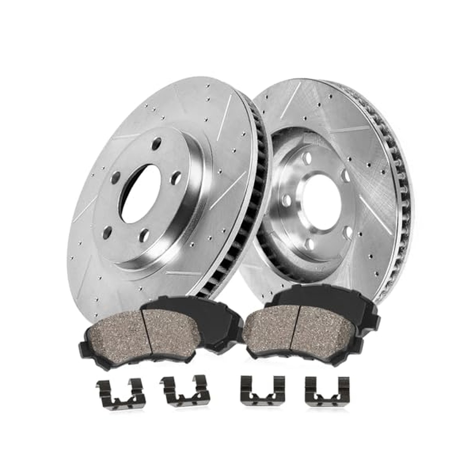 Callahan BRAKE PARTS Front Drilled Slotted Brake Disc Rotors and Ceramic Brak...