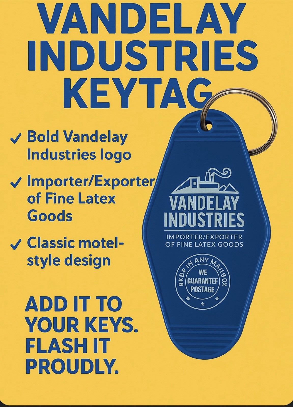 TV series Seinfeld inspired keytag Vandelay industries