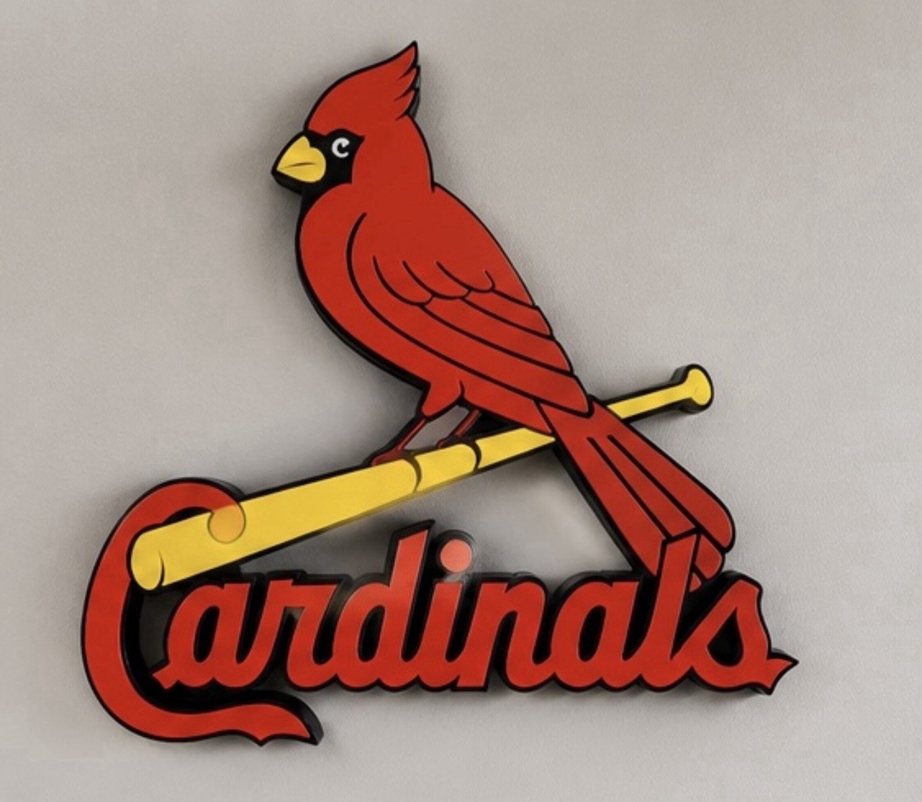 3D St. Louis Cardinals Cardinal Bird Logo Wall Plaque 11x11IN
