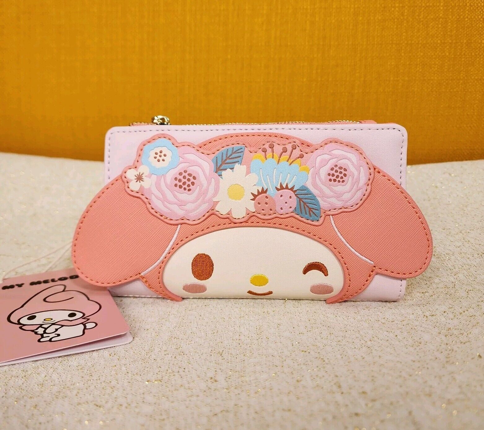 Loungefly Sanrio My Melody Floral Crown Figural Flap Wallet NEW