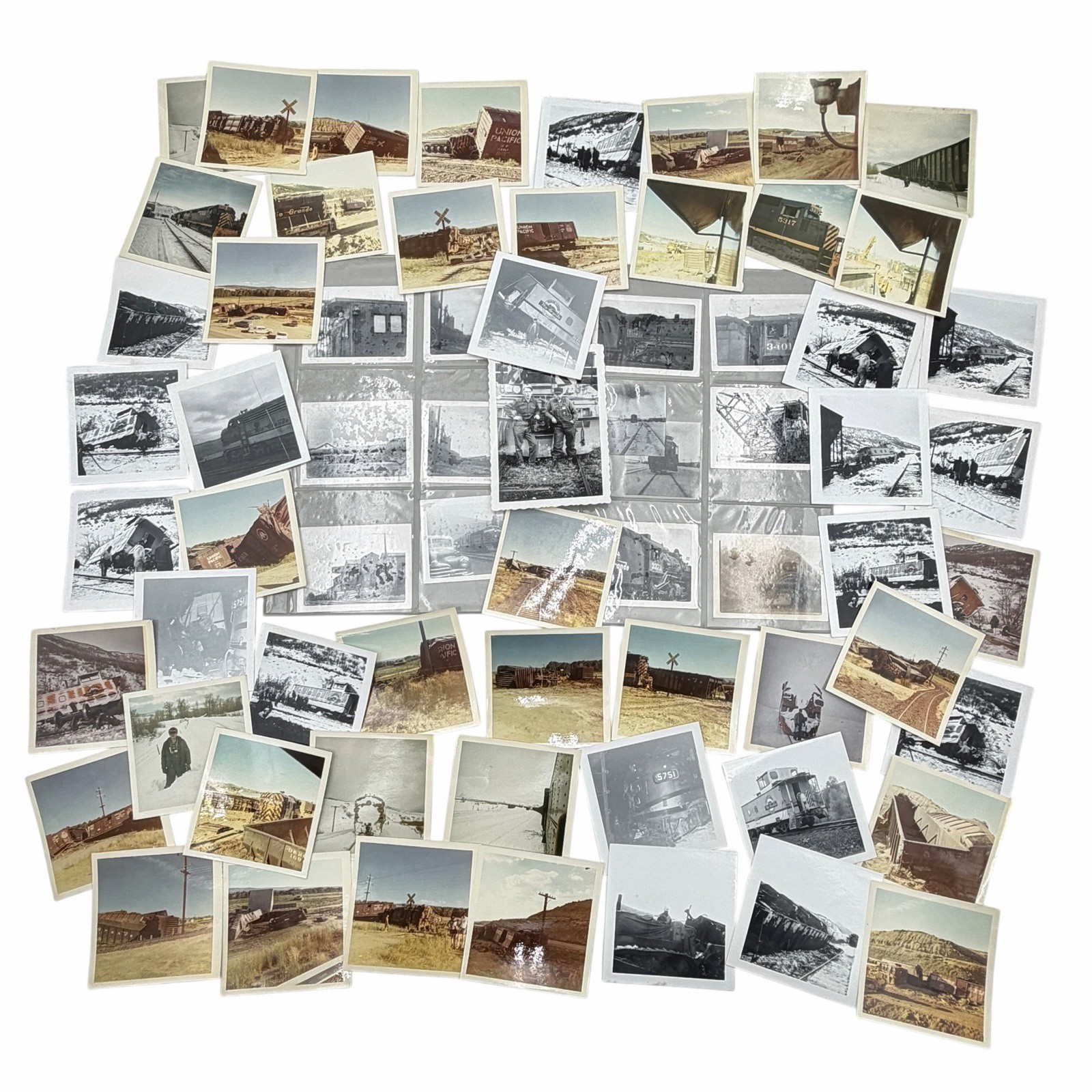 VTG 1950’s Union Pacific Rio Grande Train Wreck Derailment Ephemera Photo Lot