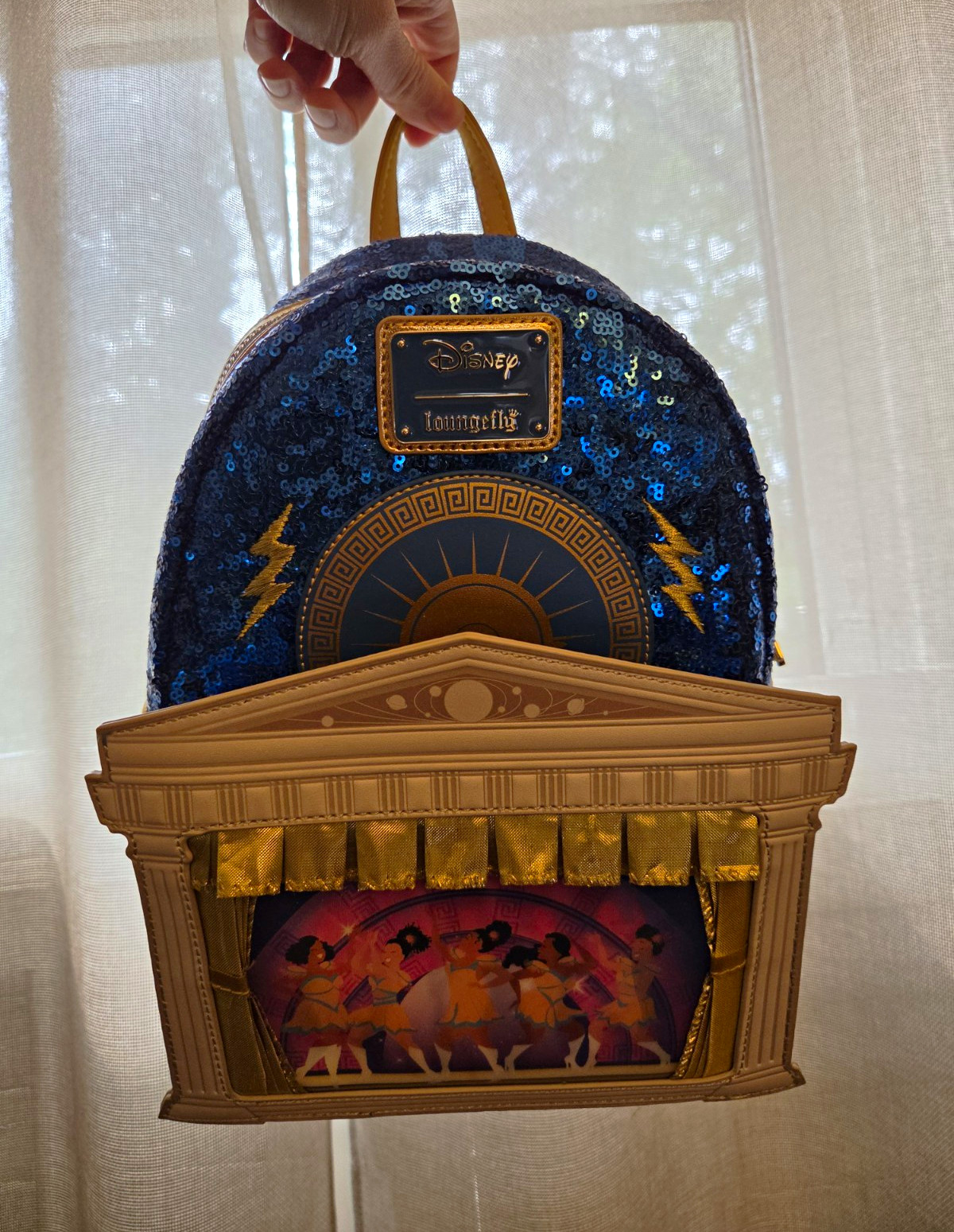 London Exclusive Loungefly Disney Bag from Hercules The Musical NWT Blue Sequins