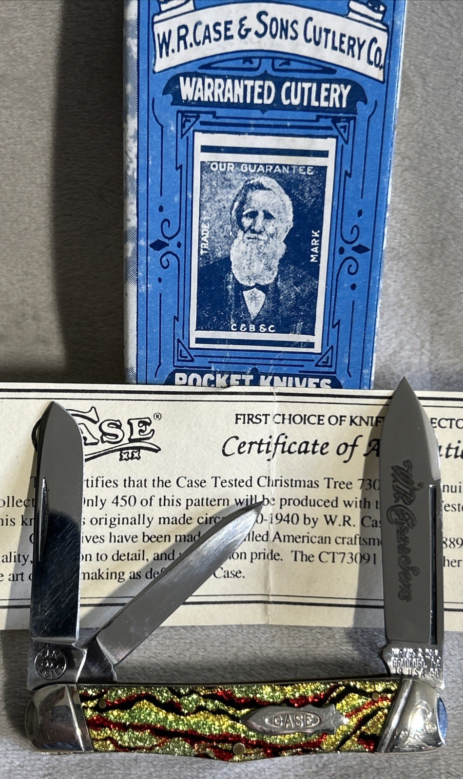 1990 045 of 450 WR Case Classic Old Christmas Tree Humpback Whittler Knife RARE