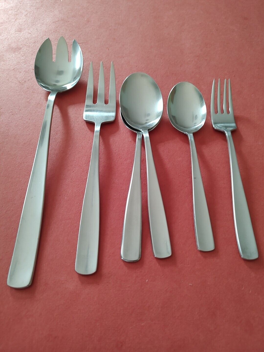 6pc Gense FACETTE Stainless Serving Dinner Soup Table Spoons Forks 18/8 Sweden