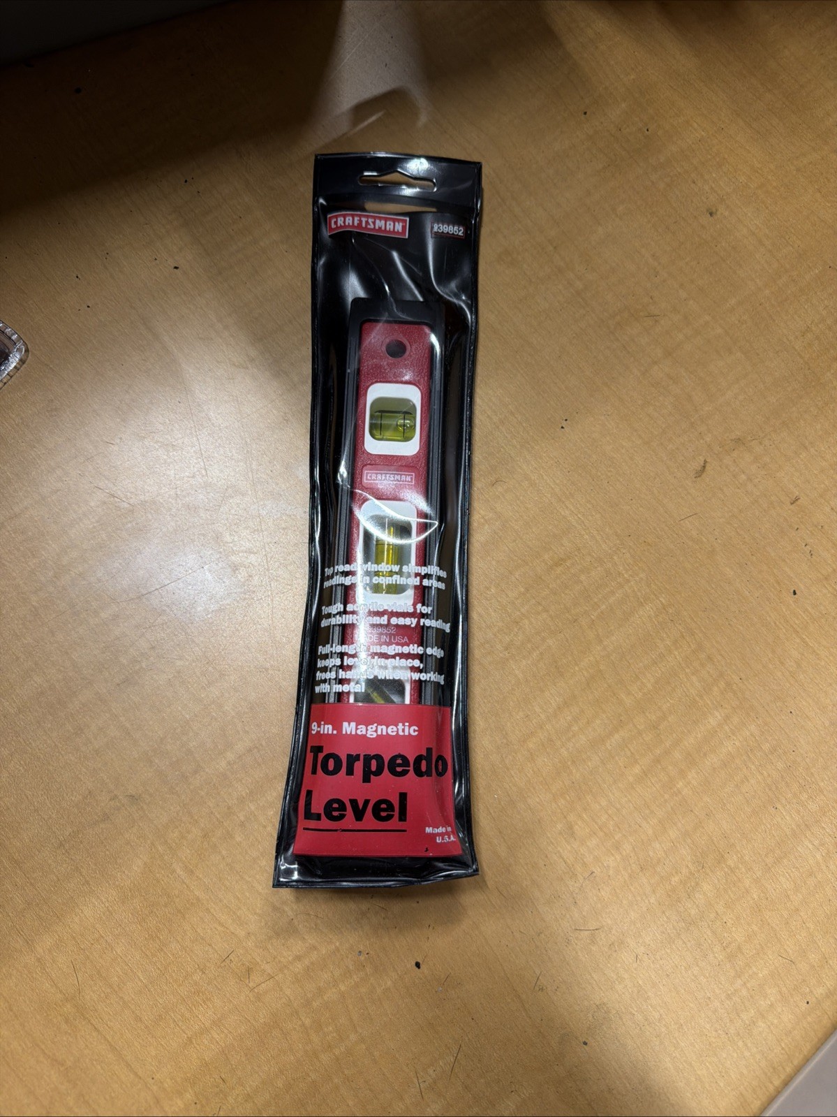 Sears Craftsman USA Nos Torpedo Level 9” 39852 Red   Magnetic
