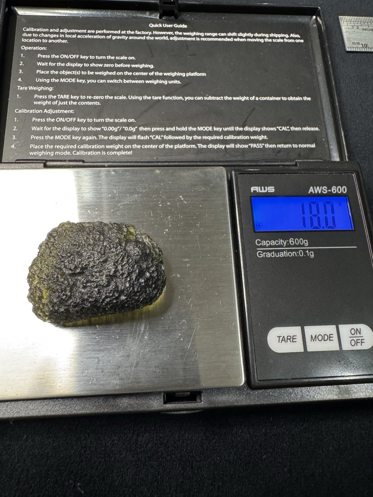Moldavite Large 18gr Besednice Czech