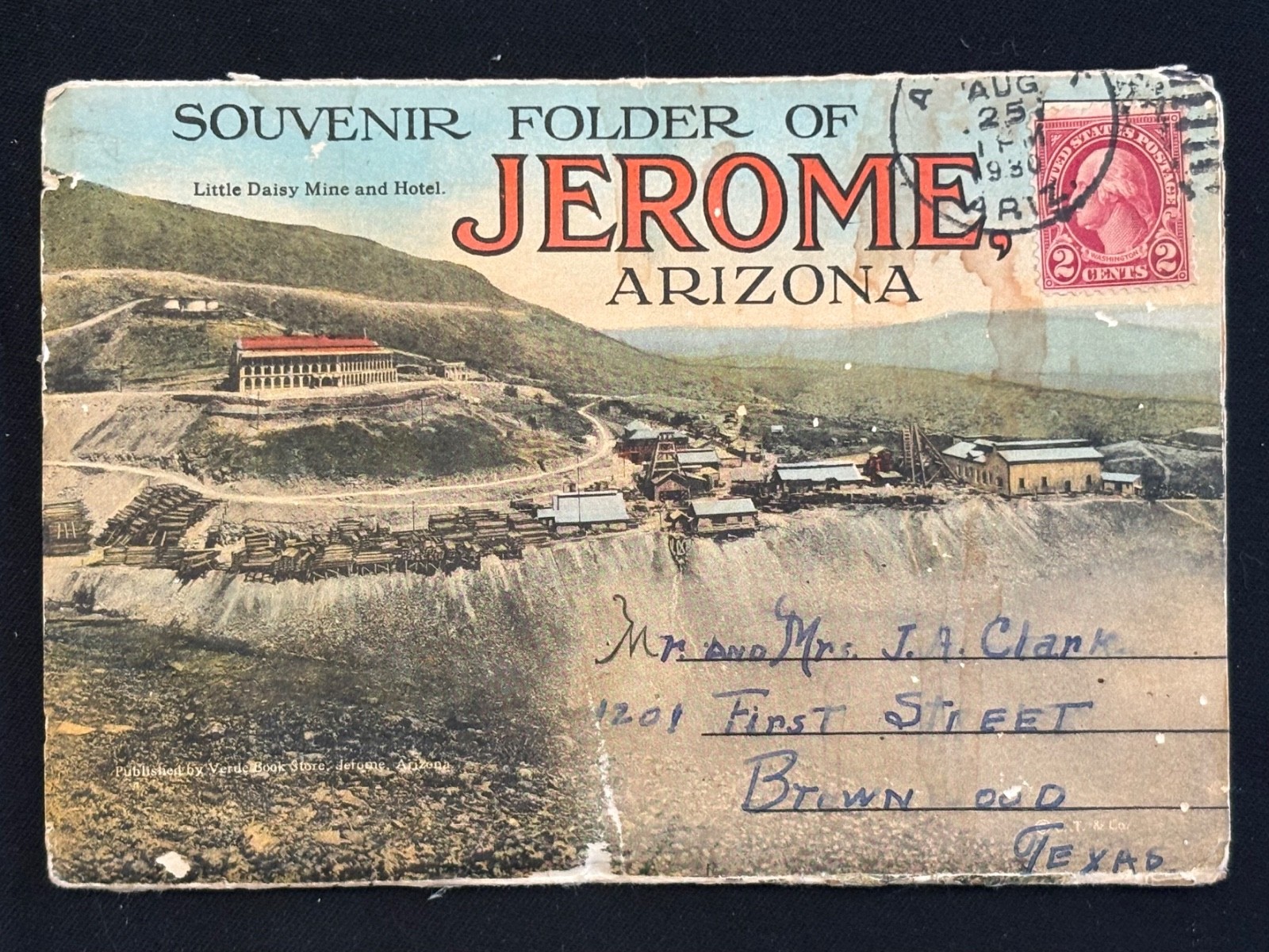 Jerome Arizona Souvenir Folder Postcards Used Handwriting Posted 1930 Old