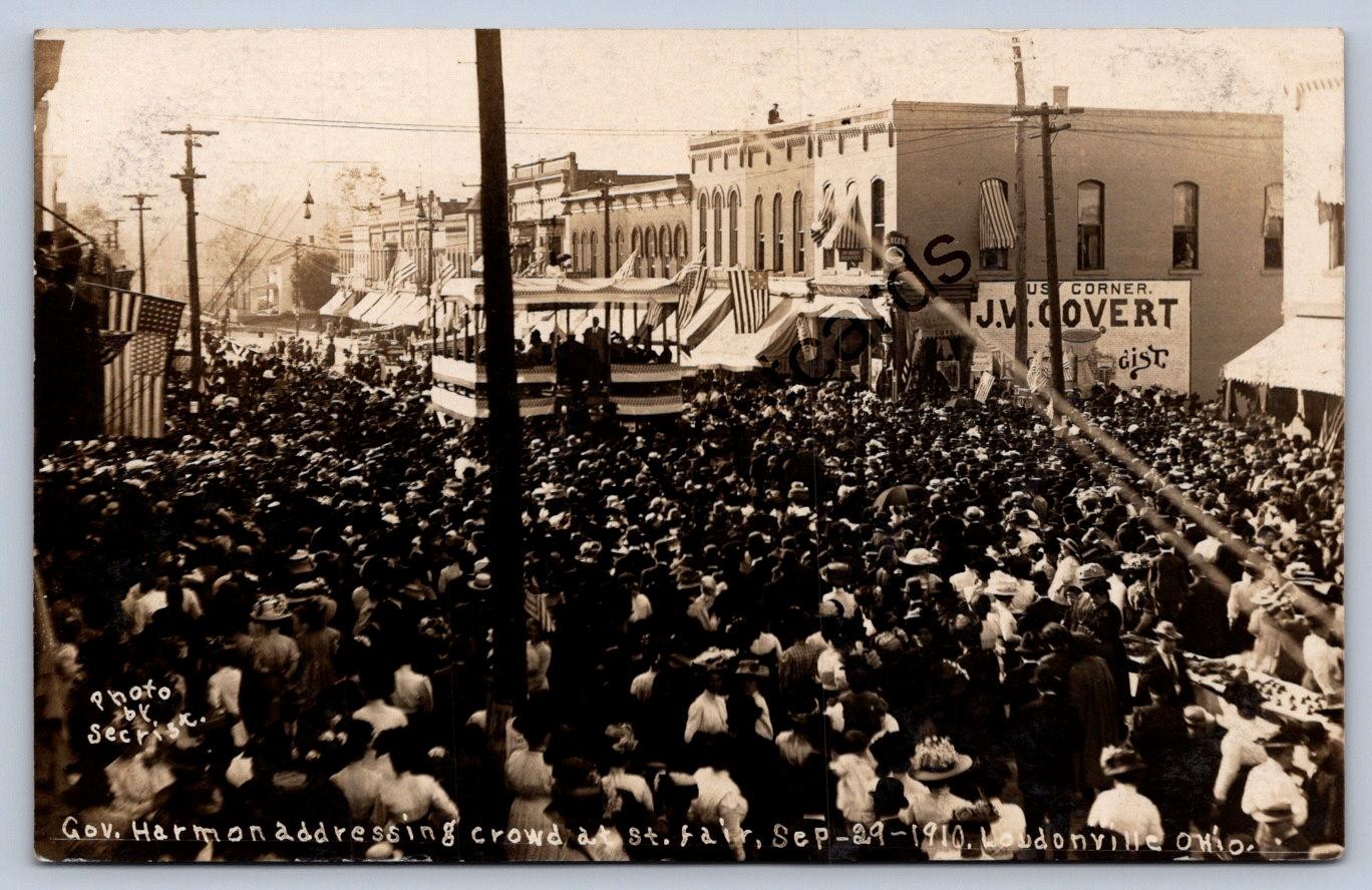 K69/ Loudonville Ohio RPPC Postcard c1910 Main State Fair Governor Harmon 46 K69/ Loudonville Ohio RPPC Postcard c1910 Main State Fair Governor Harmon 46
