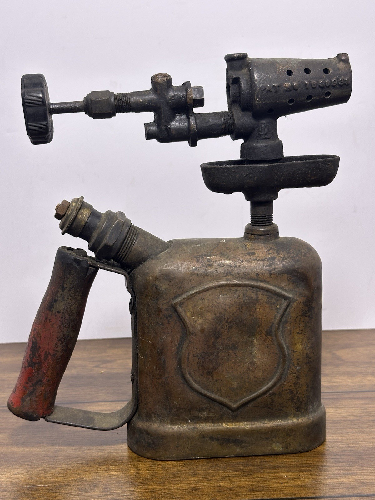 Clayton & Lambert TL-130 Flat Tank Brass Gasoline Blowtorch Antique 1920s USA