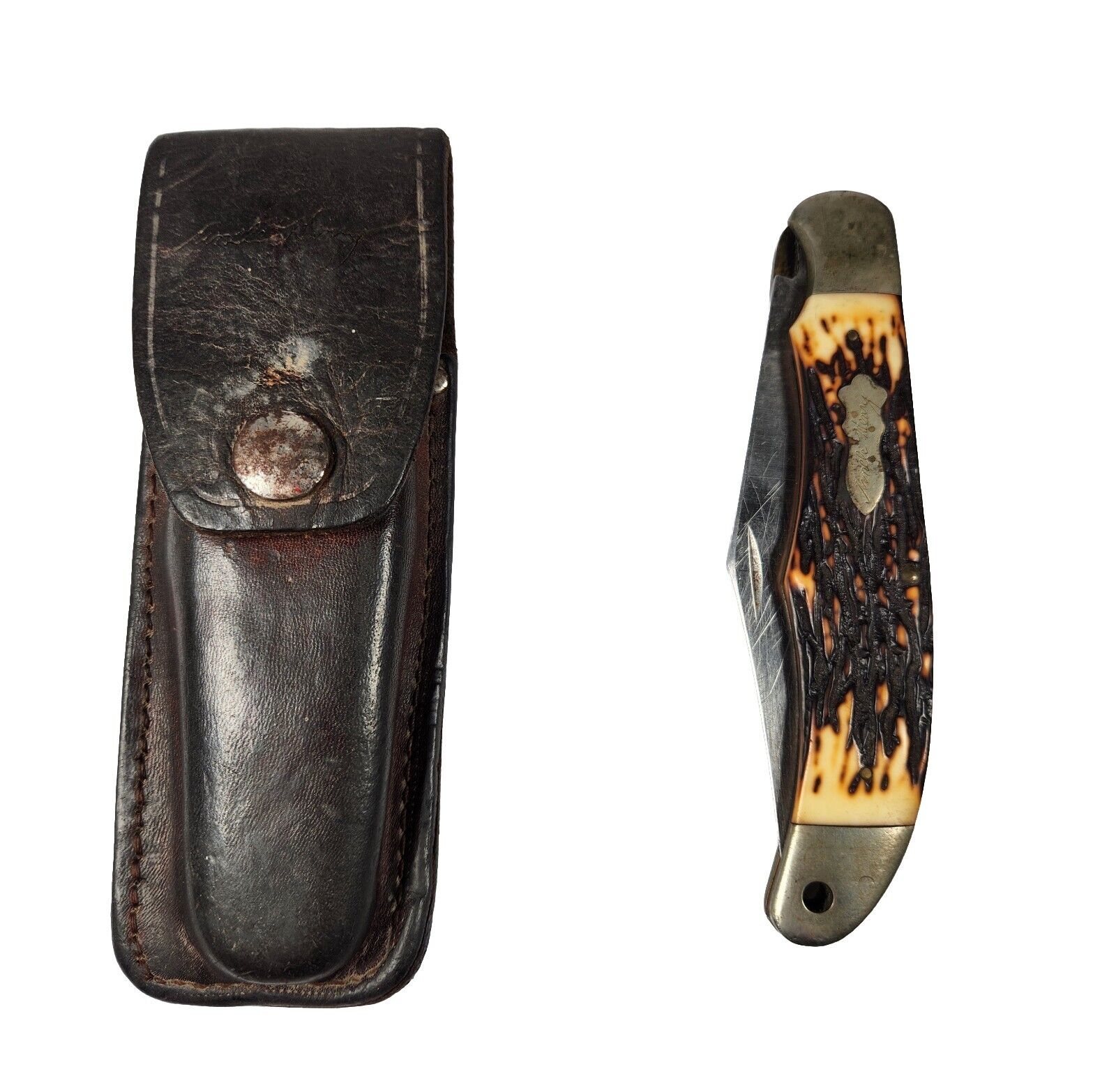 Schrade USA Uncle Henry 127UH Linerlock Blade Folding Pocketknife w Leather Case