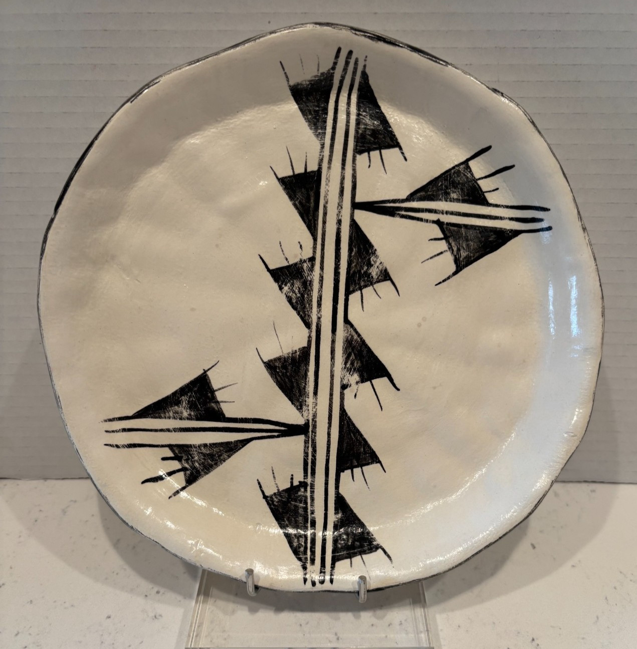 VTG. HOTSHERDS NATIVE AMERICAN POTTERY PLATE 