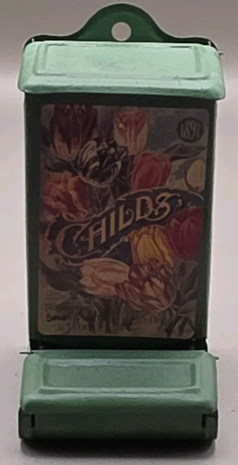 Vintage Match Holder John Lewis Childs Tin Metal Wall Mount Green 1960-1970s