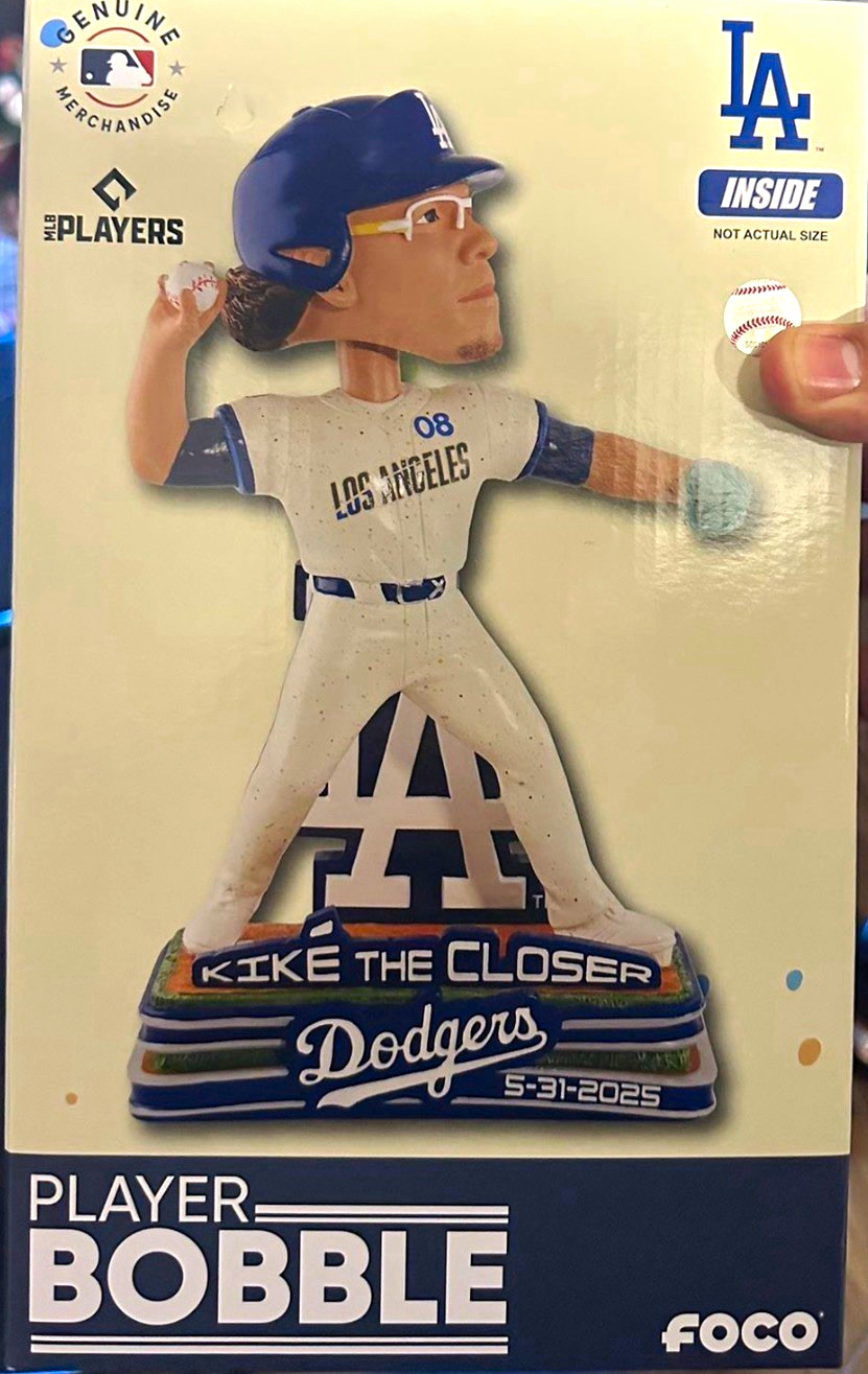 FOCO MLB Licensed Los Angeles Dodgers Kiké Hernández Bobblehead Figure #08 2025