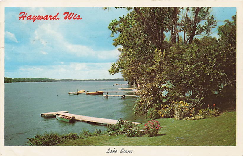Postcard WI: Lake Scene, Hayward, Wisconsin Posted 1970s