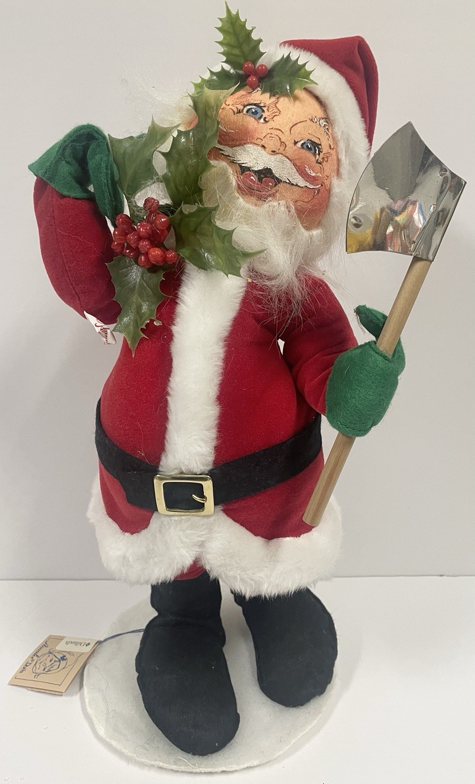 Large Vintage Annalee Santa Claus Holding Axe Hatchet 18\