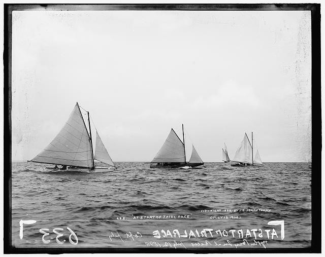 Photo:Oyster Bay New York 1898 Trial Race Yachts Regatta Sailboats