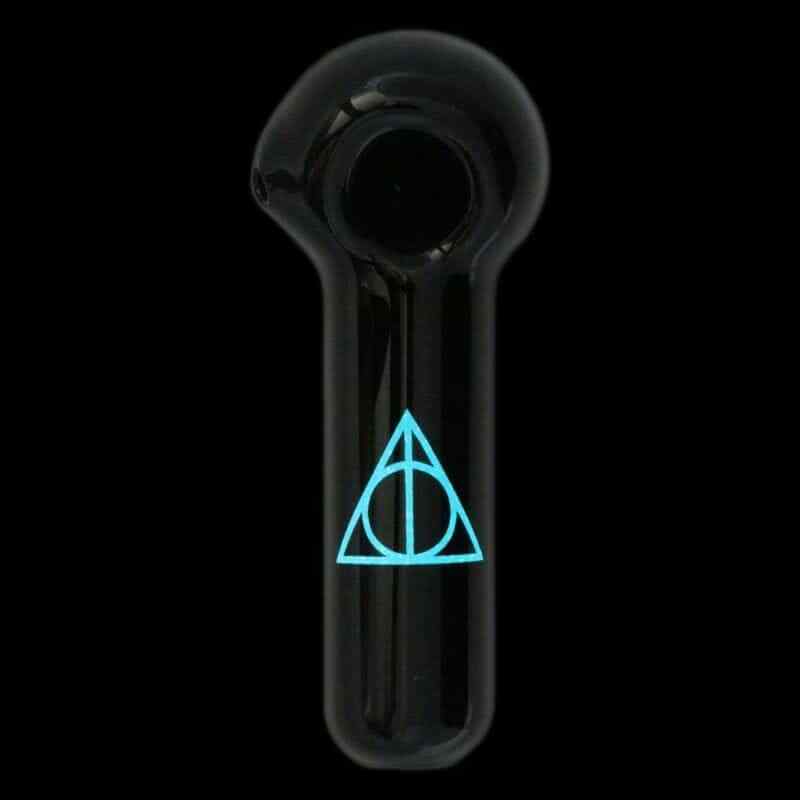 Chameleon Glass Deathly Hallows Glass Pipe - Glow in the Dark