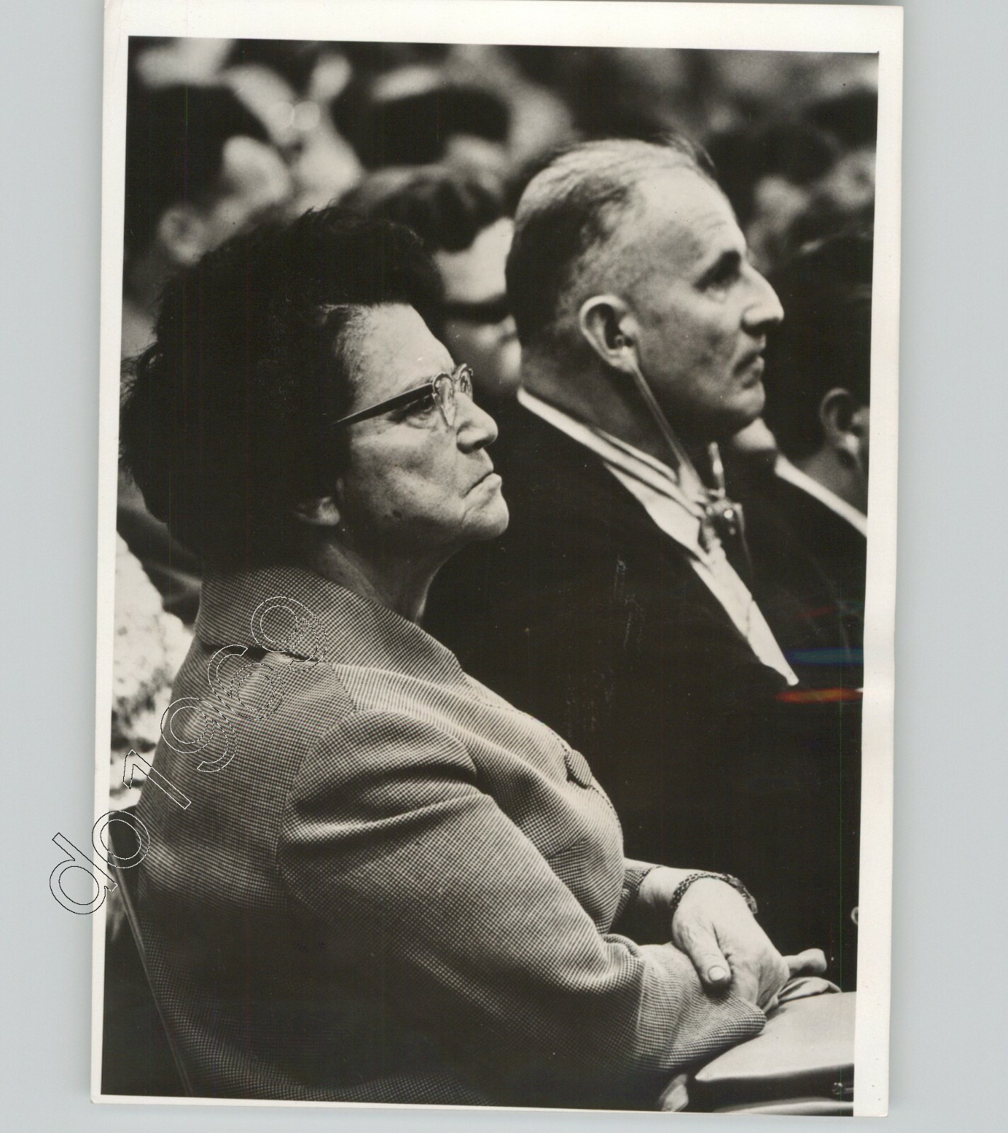 ISRAEL PM Wife Paula Ben-Gurion, Robert Kempner EICHMANN Trial 1961 Press Photo
