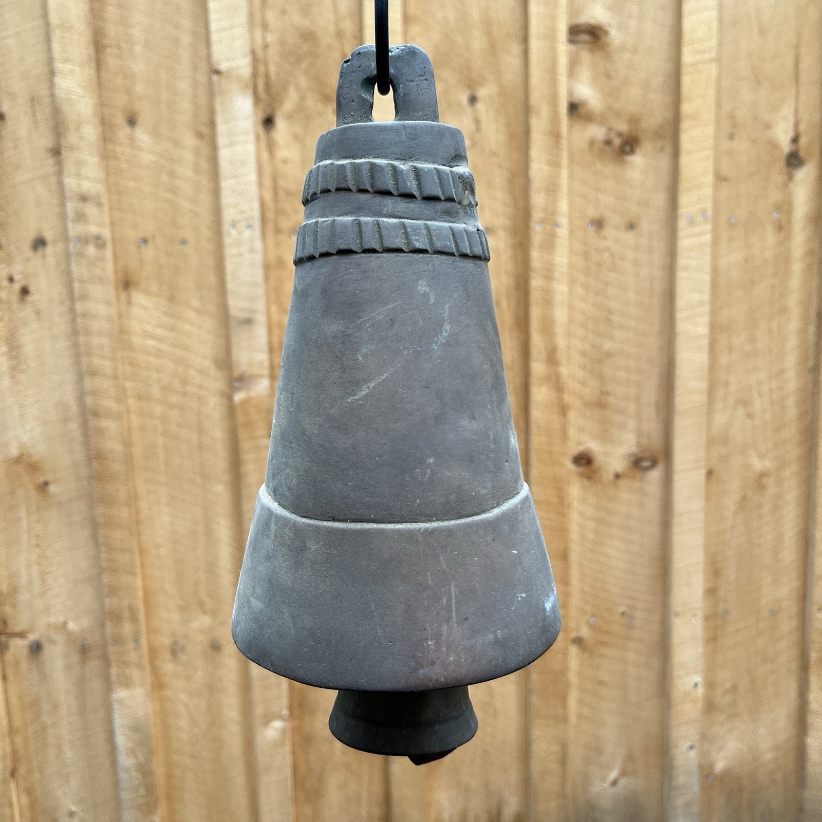 Big Antq Vtg Brass Bronze Graduated Cow Bell Camel Temple Garden Tibet India Old