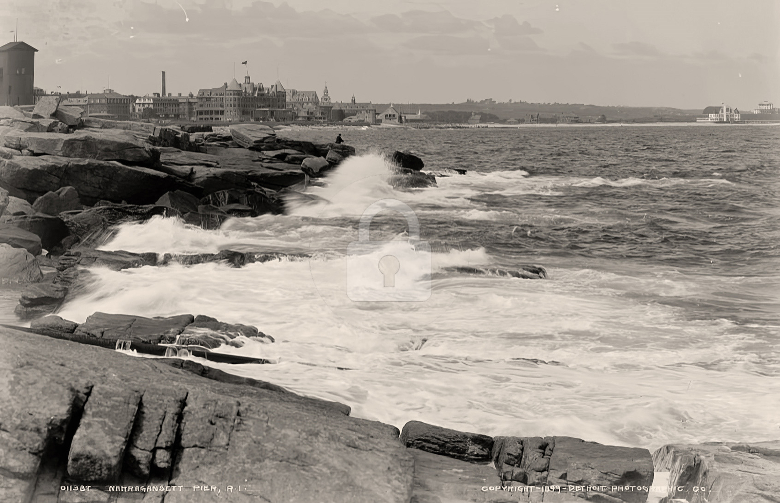 Narragansett Pier RI Rhode Island c1899 RPPC Photo Postcard COPY