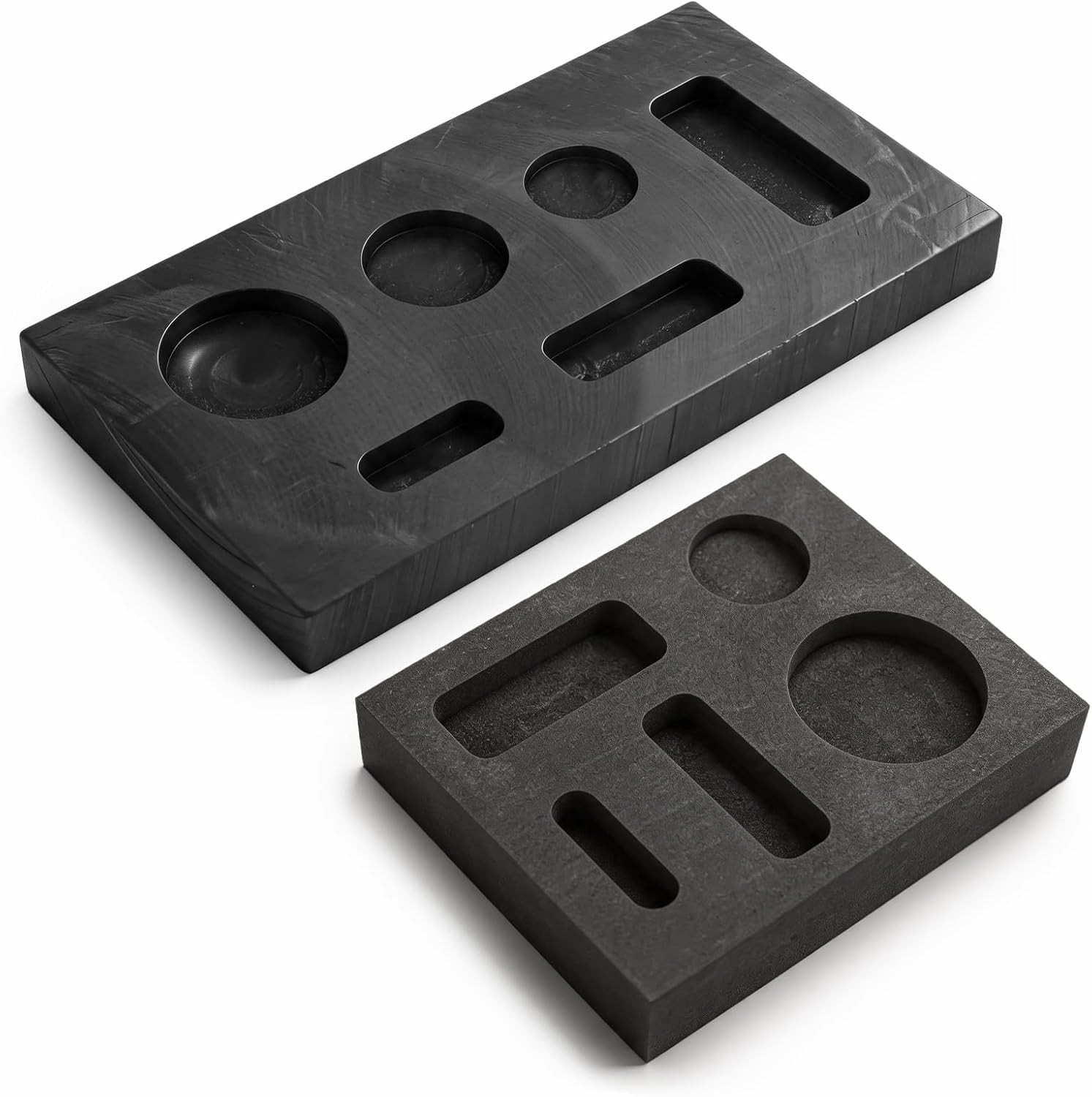 2-Piece Graphite Ingot Mold Set, Includes 5-Hole and 6-Hole Casting Moulds, Idea 2-Piece Graphite Ingot Mold Set, Includes 5-Hole and 6-Hole Casting Moulds, Idea