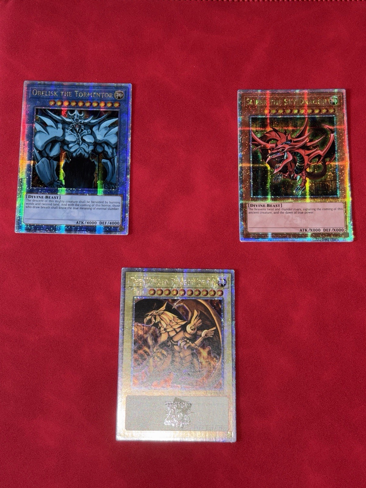 QCR Egyptian Gods Set: LC01-EN001 LC01-EN002 LC01-EN003 Slifer Ra Obelisk Yugioh