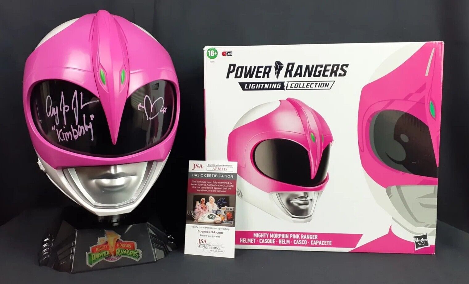 Pink Power Ranger Full-Size Lightning Helmet MMPR Amy Jo Johnson SIGNED JSA COA