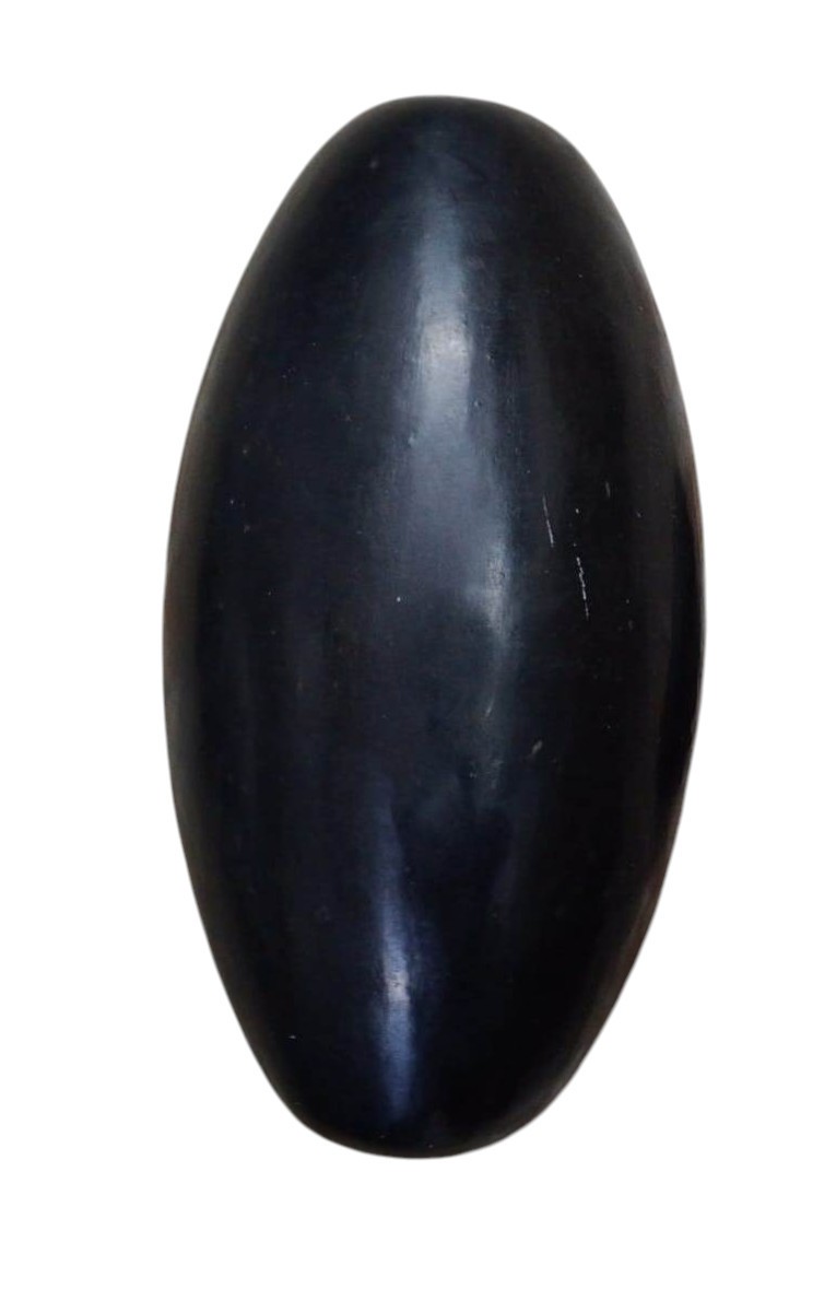 7'' Natural Black Narmada Shiva Lingam Stone Sacred Puja Worship Healing Idol