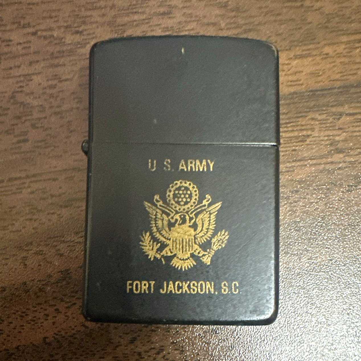Rare Vintage 1980s U.S. Army Fort Jackson S.C. - Black Matte Zippo Lighter  