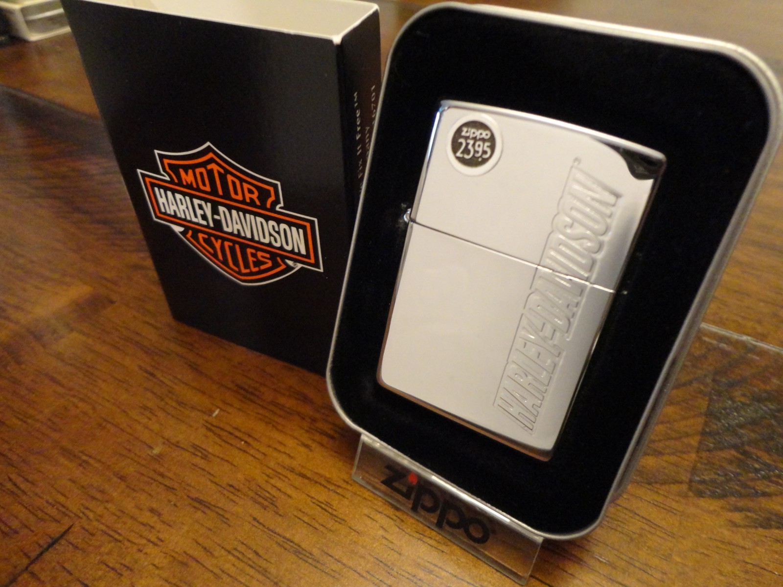 HARLEY DAVIDSON HIGH POLISH CHROME ZIPPO LIGHTER MINT IN BOX 1999