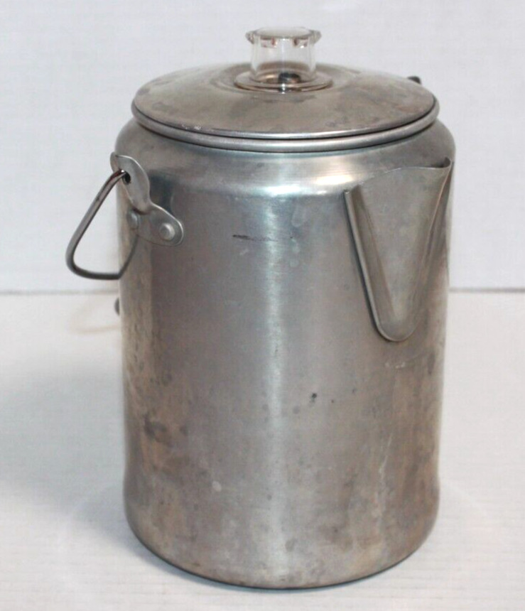 Vintage Aluminum 9 Cup Percolator Coffee Pot