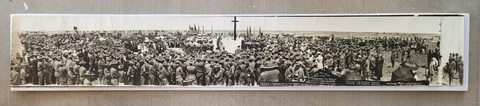 LOT OF TWO LARGE PANORAMIC PHOTOS  1913  TEXAS CITY ARMY CAMP  BORDER WAR