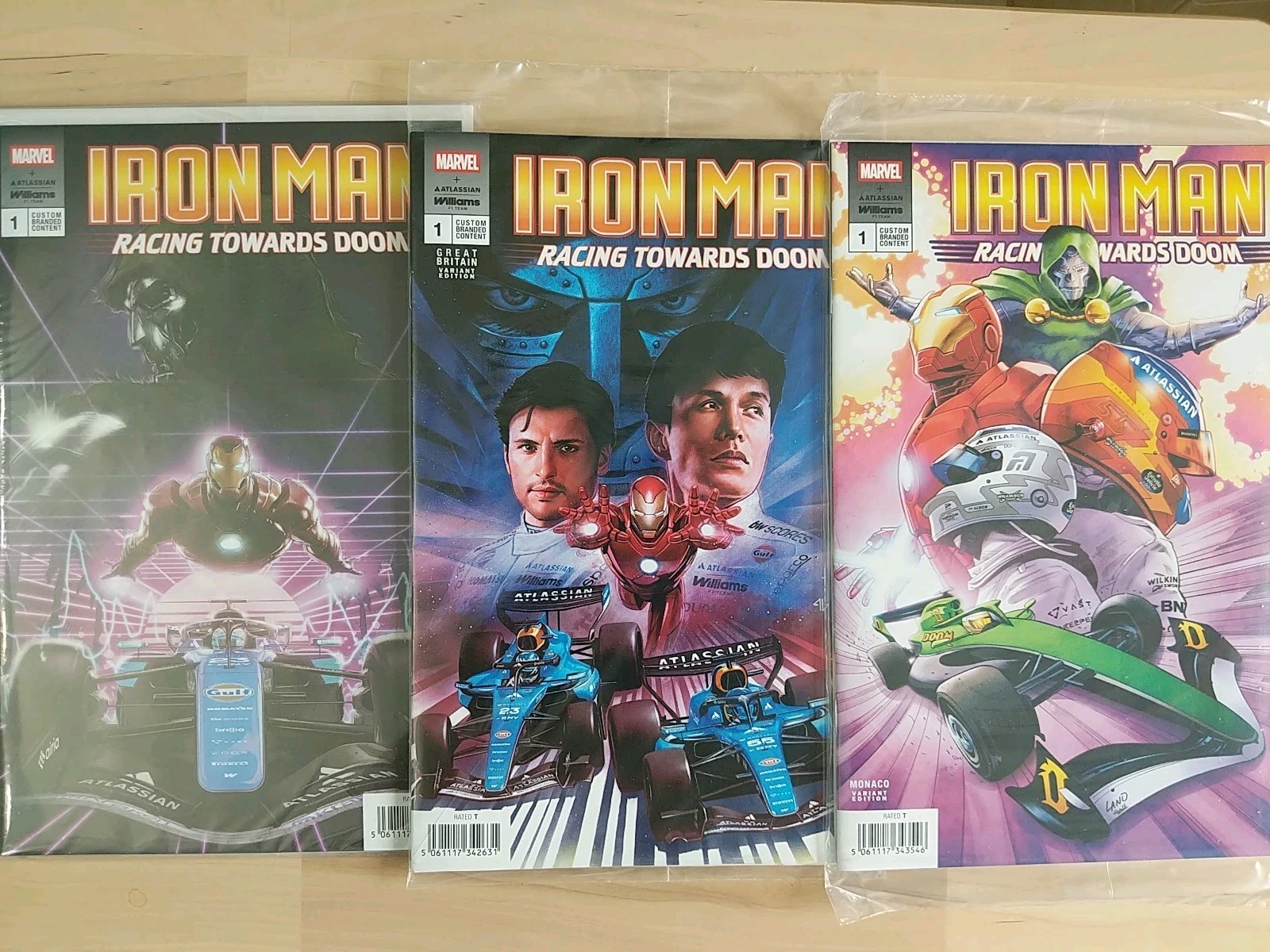 Marvel X William F1 Formula One Iron Man Racing Towards Doom | 3 PACK | NEW