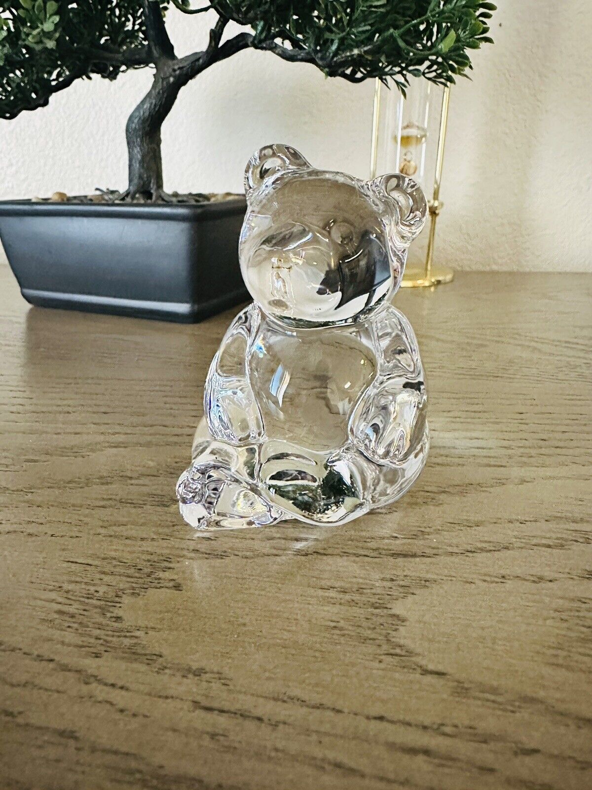 Vtg Princess House Figurine Crystal Weight Teddy Bear Germany 24% Lead Crystal