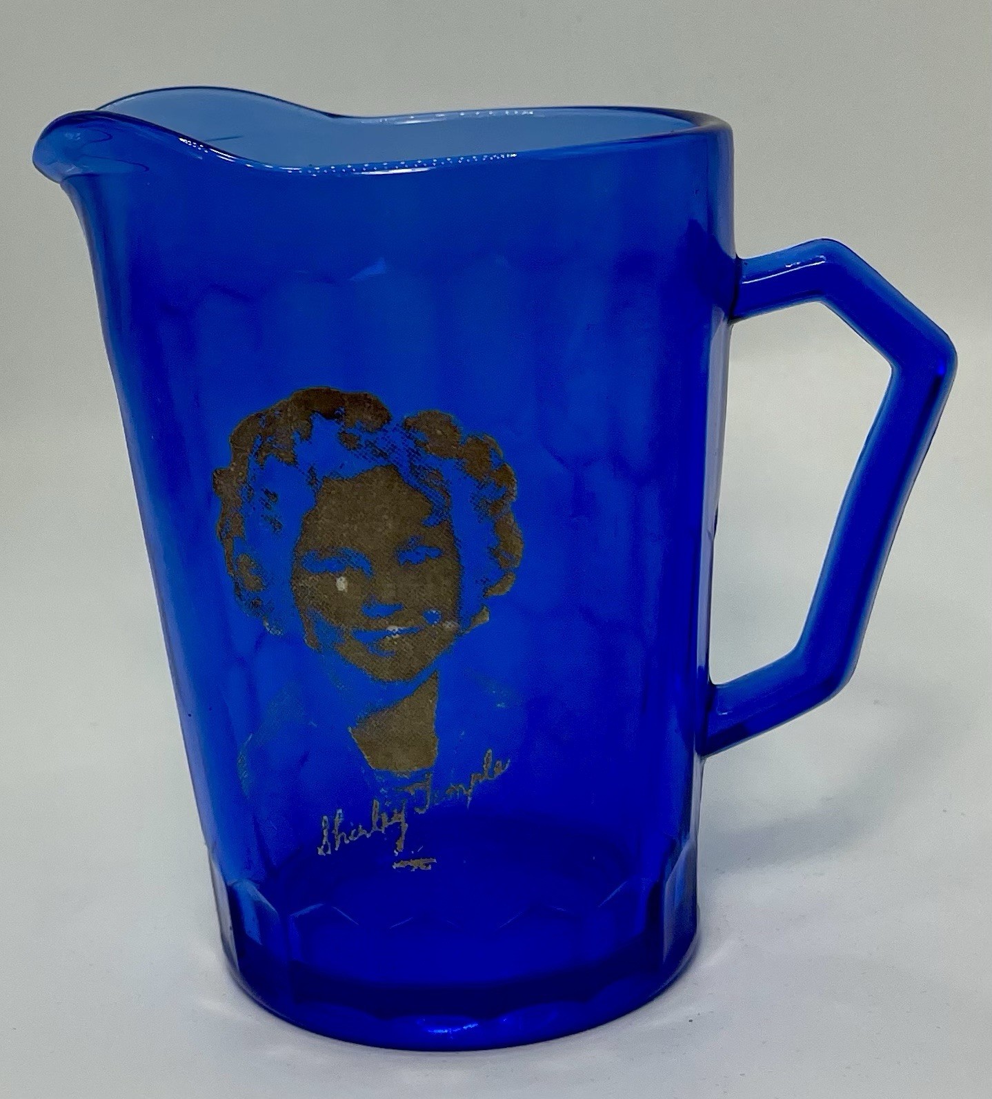 Vintage 1930's Shirley Temple Cobalt Blue Mini Pitcher/Creamer 4.5