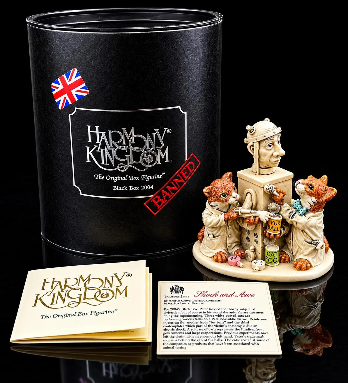 Harmony Kingdom Shock and Awe Figurine Black Box Banned Signed Cat Lover Gift Harmony Kingdom Shock and Awe Figurine Black Box Banned Signed Cat Lover Gift