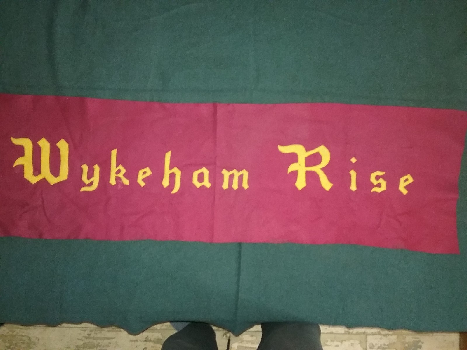 Vintage 1930s Wool Felt Stitched Banner Wykeham Rise School 15