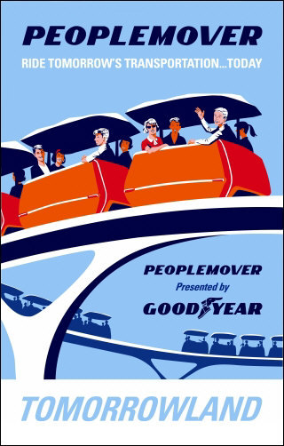 Disneyland Peoplemover Ride 11X17 Poster Disney Tomorrowland