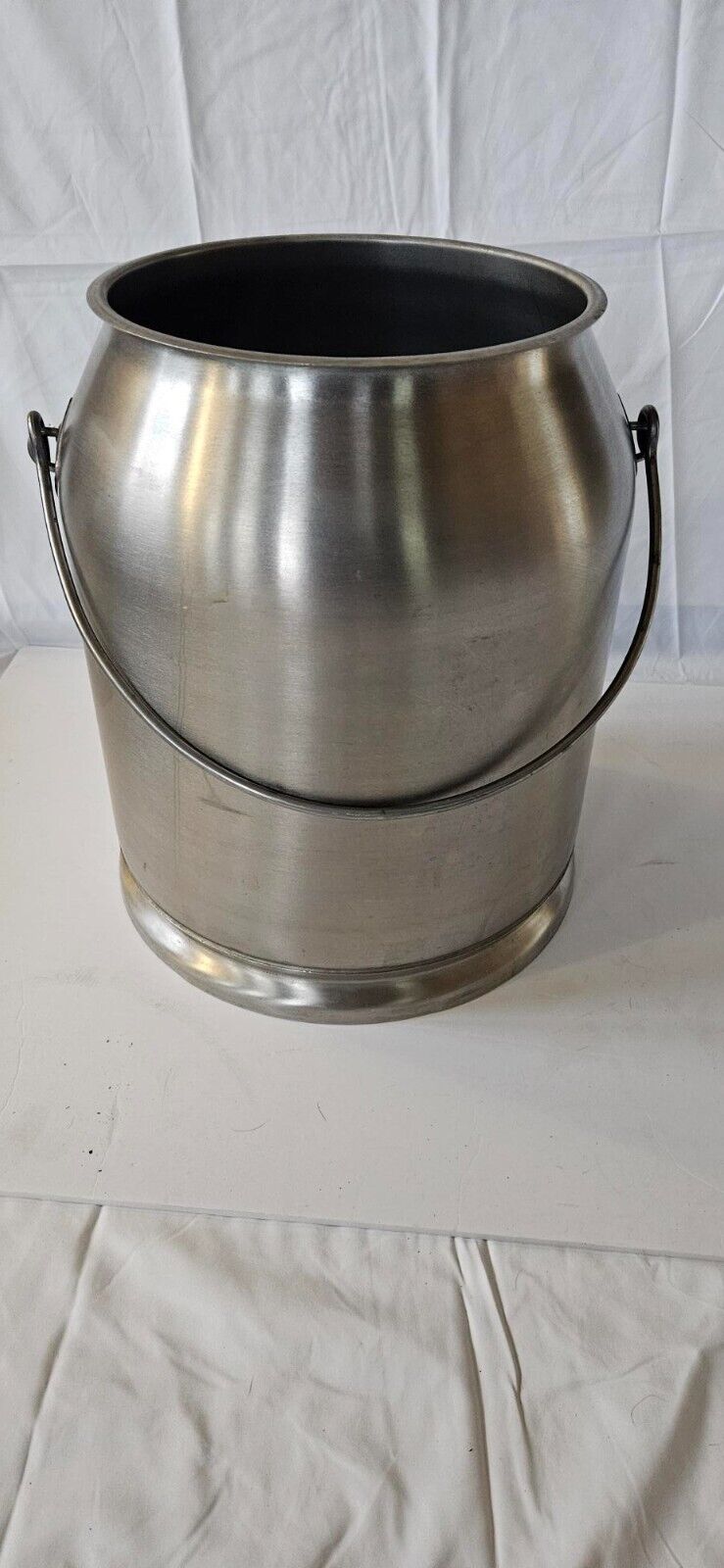 Vintage stainless steel milking 5 gallon bucket pail can dairy planter
