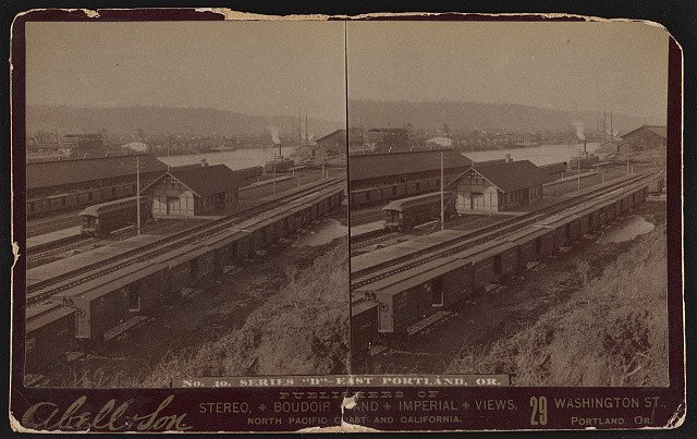 Photo:East Portland Oregon 1900s Railroad Bridge Stereo View Train Tracks