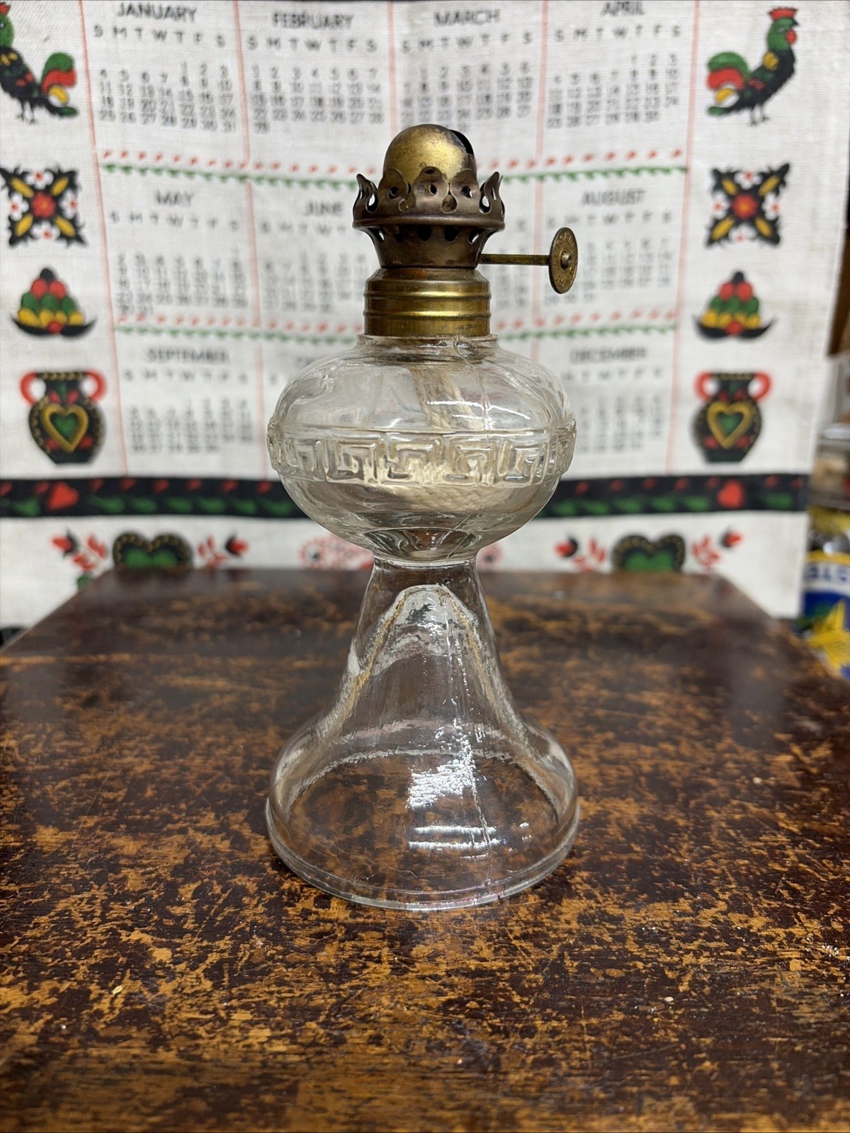 Vintage Miniature Oil Lamp With PA Mfg Co. Acorn Burner 6\