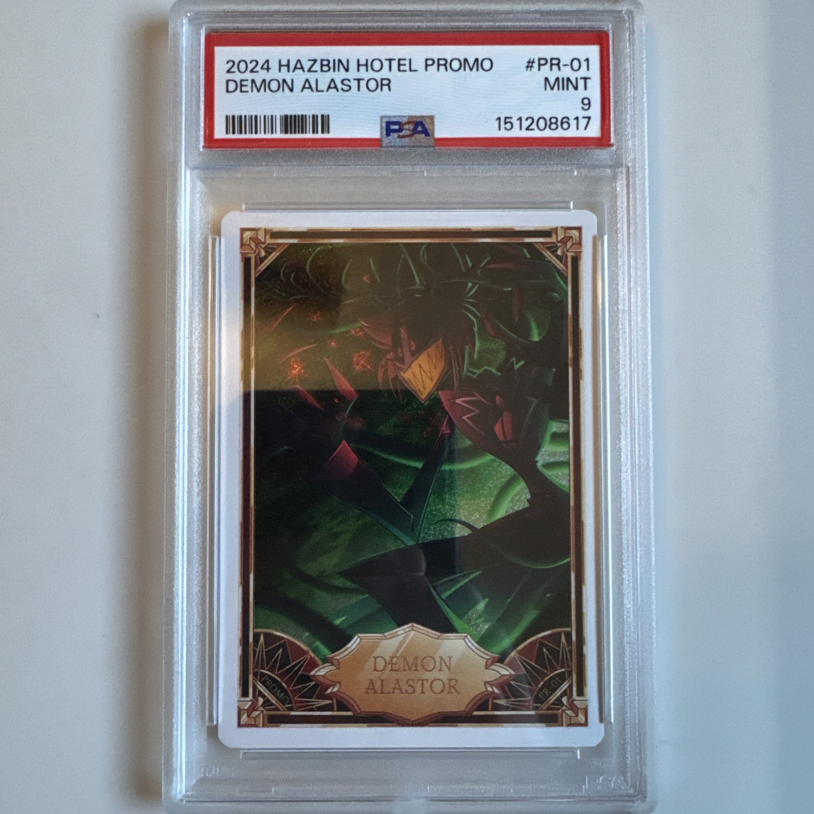 PSA 9 MINT 2024 Hazbin Hotel Holo Foil Promo #PR-01 Demon Alastor Radio White