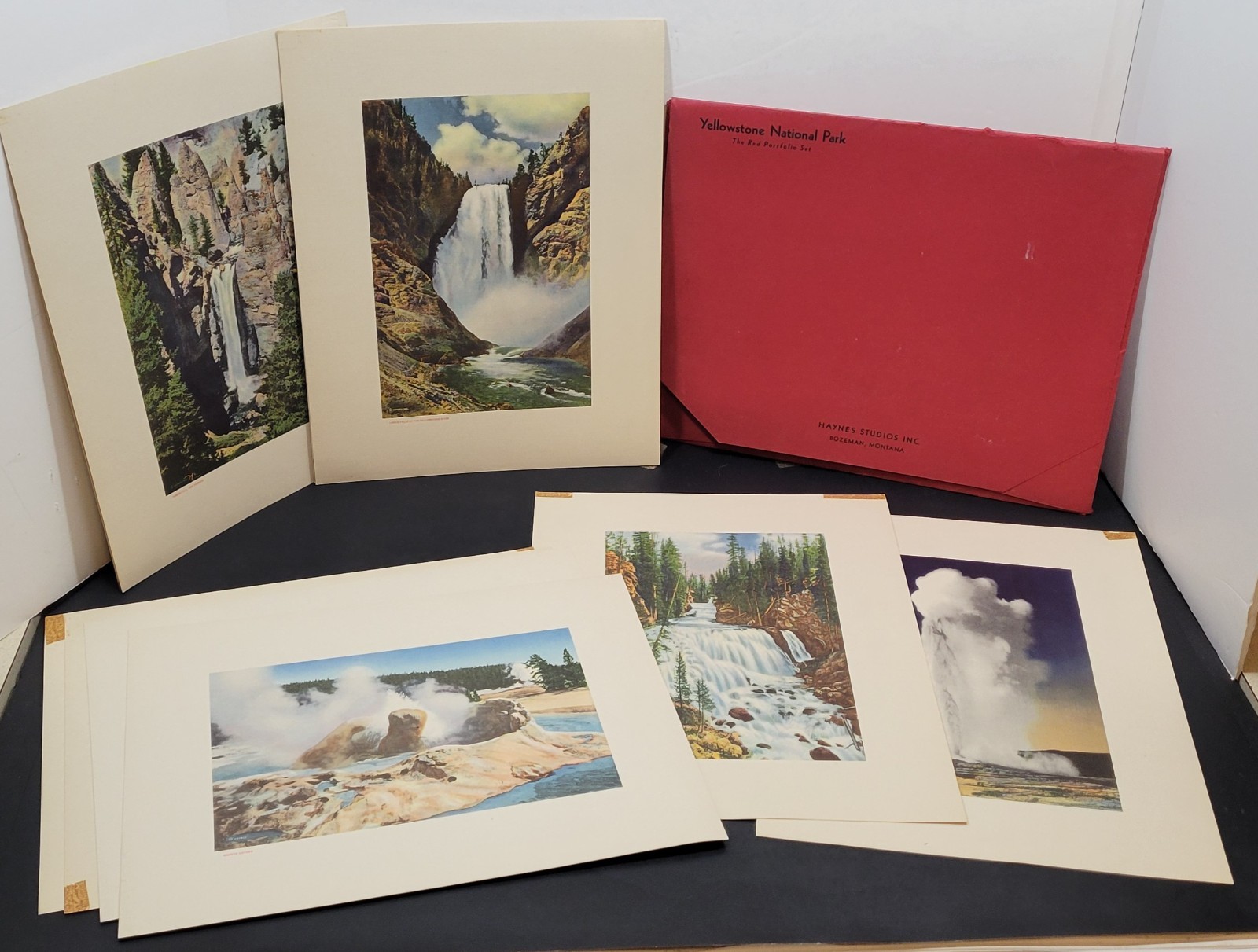 Vtg Yellowstone National Park-The Red Portfolio Set- 12 Prints Haynes Studios