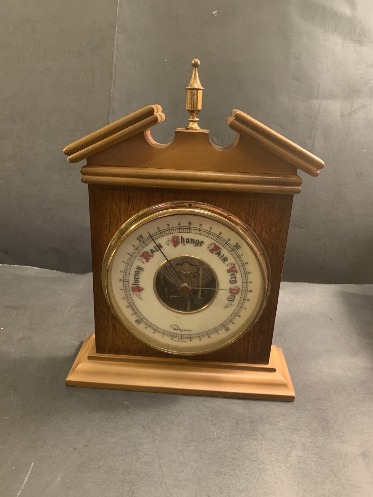 Vintage Ingraham Wood Temperature Storm Made In West Germany Rare 9.5” Tall Vintage Ingraham Wood Temperature Storm Made In West Germany Rare 9.5” Tall