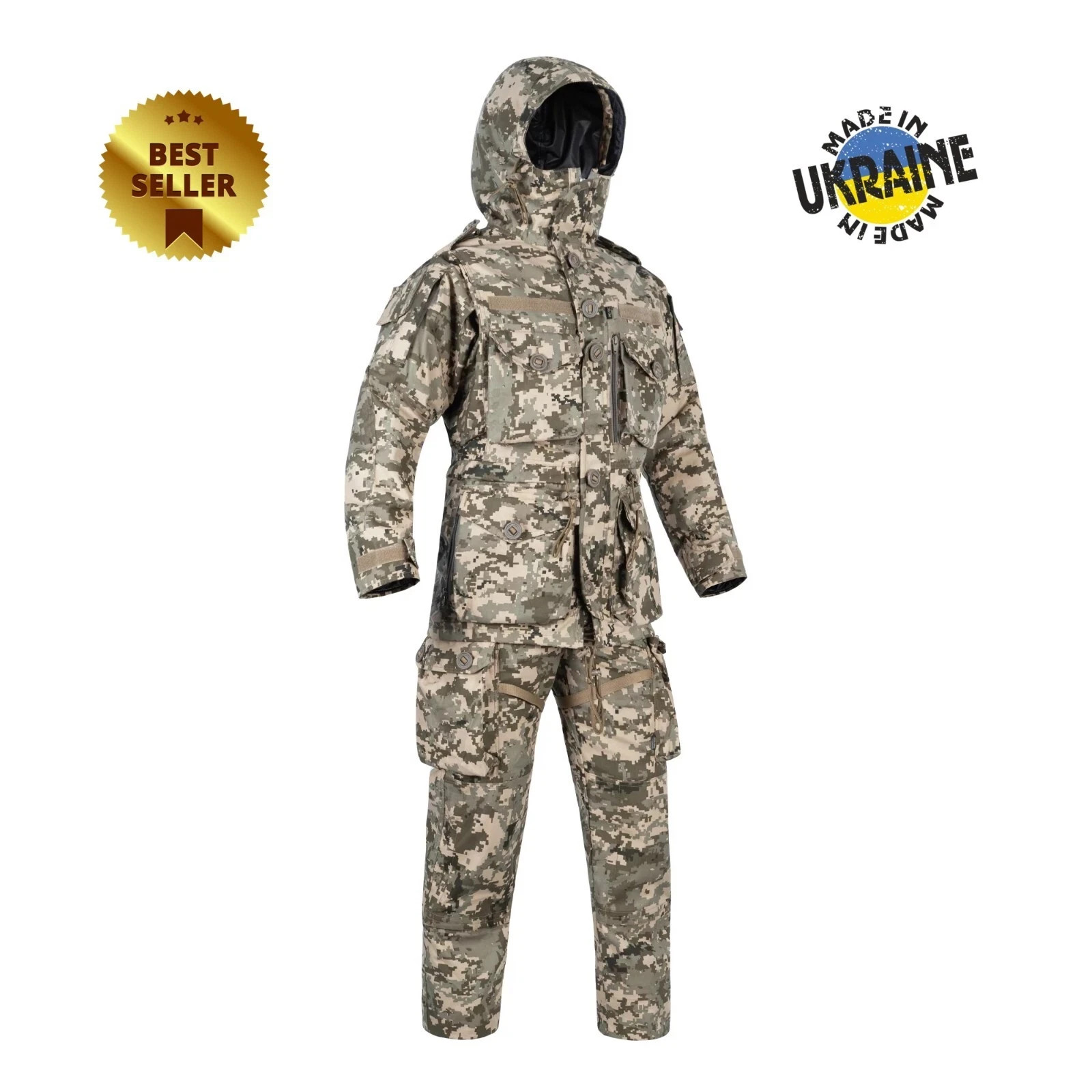 Ukraine Army PSWP Waterproof Tactical Suit MM14 Pixel Camo Jacket Pants XL/Long